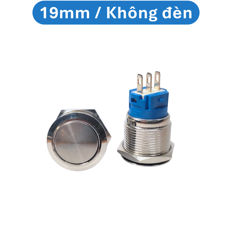 Nút nhấn chống nước đầu bằng ( Nhấn Nhả - Reset ) lỗ khoét 12mm/16mm/19mm/22mm