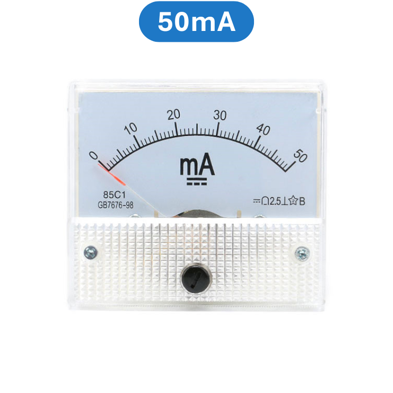 Ampe kế kim hiển thị dòng điện DC 1mA - 20A