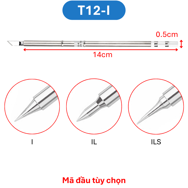Mũi hàn T12 tip hàn, đầu mỏ hàn T12-K/KF/I/ILS/J02/JL02/BC2…