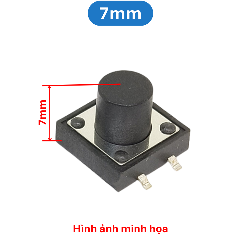 (20 Cái) Nút nhấn 12x12mm 4 chân dán cao 4.3 - 12mm