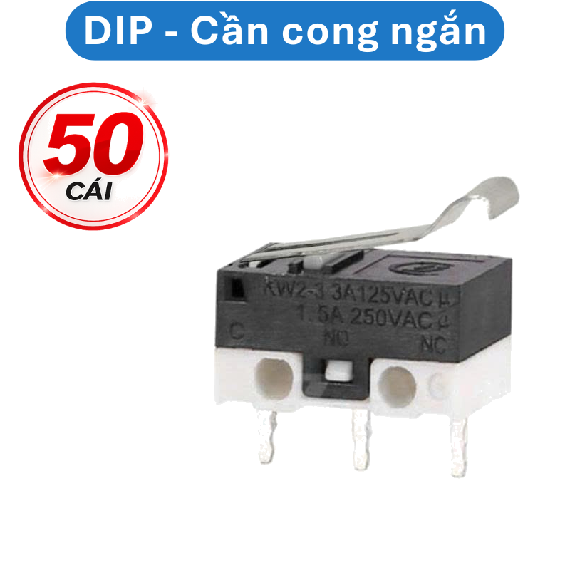 Công tắc hành trình KW - 10 1A 125V chân cắm PCB, hàn dây