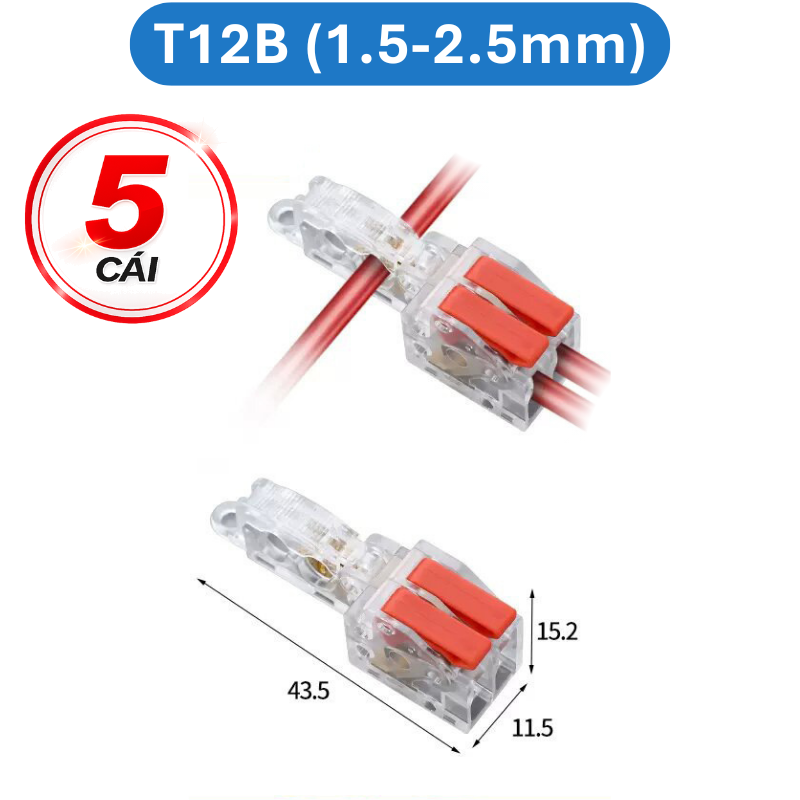 Cút nối dây điện nhanh chữ T 32A Cho dây 0.5 - 5mm2