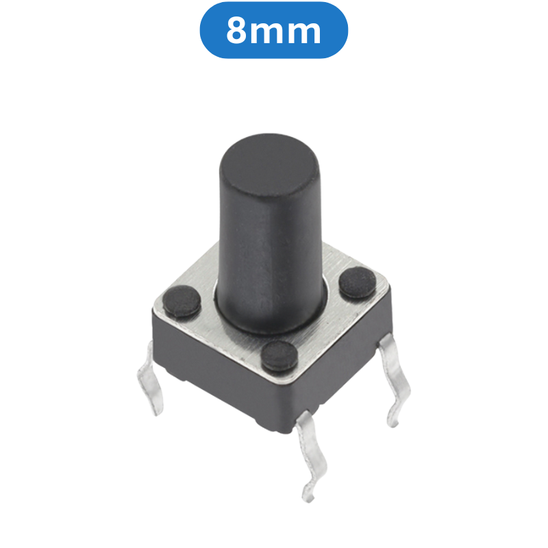 (20 Cái) Nút nhấn 6x6mm 4 chân cắm DIP cao 4.3 - 15mm