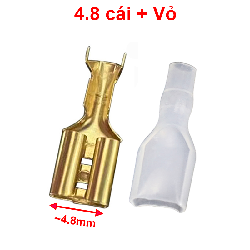 (100 cái) Đầu Cos ghim đực cái 15A 2.8 4.8 6.3 mạ Vàng