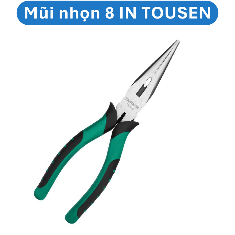 Kìm cắt dây, mũi kim, đầu bằng loại lớn SUPER đen vàng