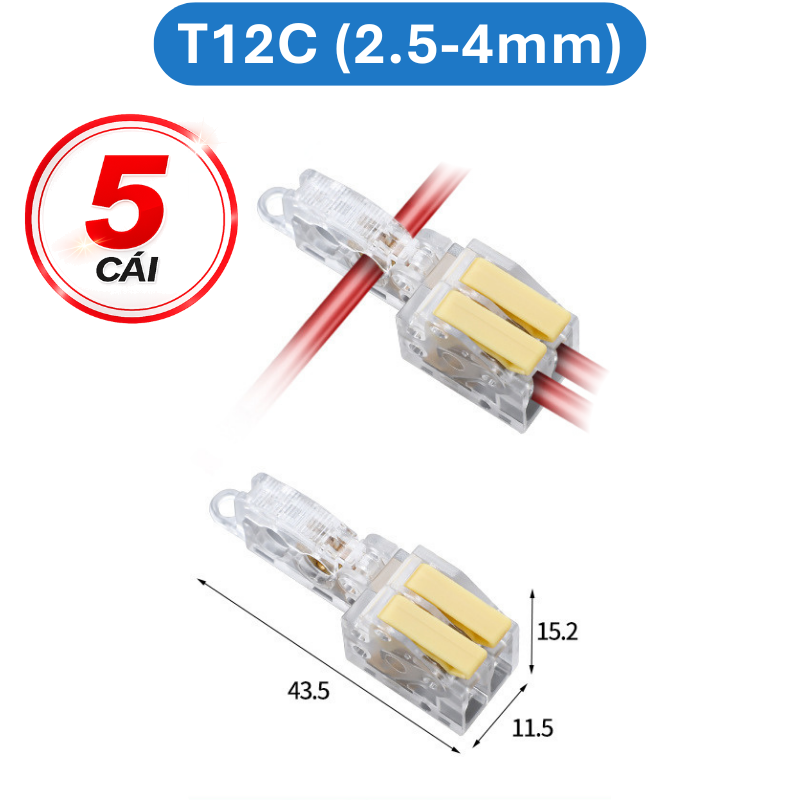 Cút nối dây điện nhanh chữ T 32A Cho dây 0.5 - 5mm2