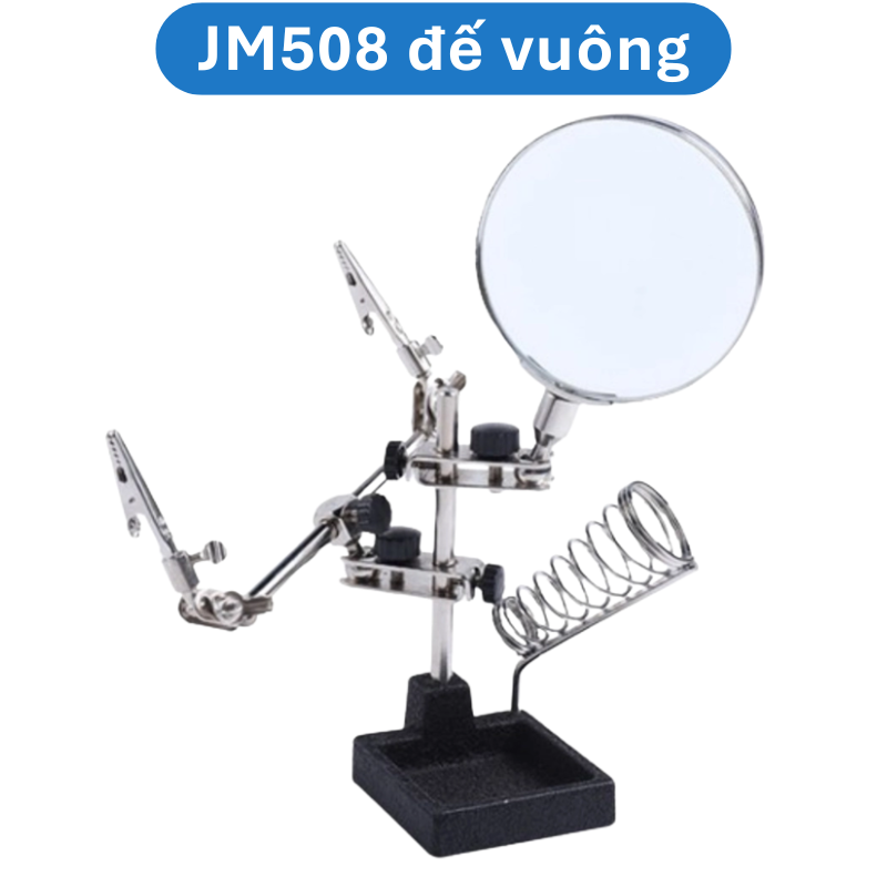 Kính lúp kẹp soi hàn mạch điện tử có đèn LED và gác mỏ hàn