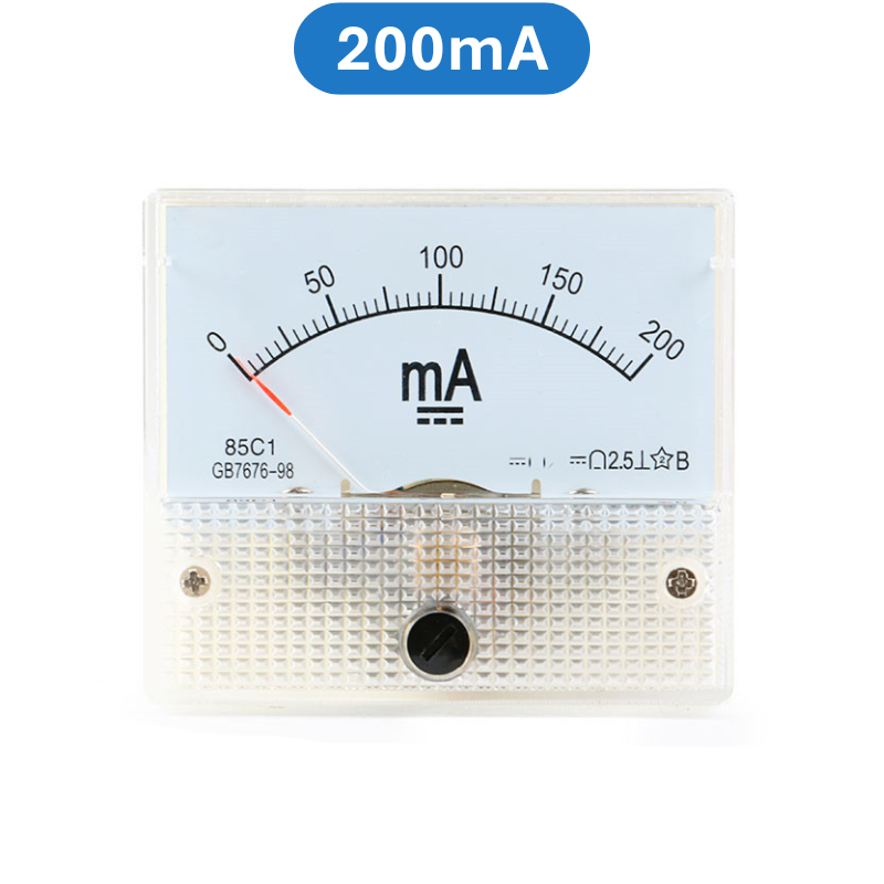 Ampe kế kim hiển thị dòng điện DC 1mA - 20A