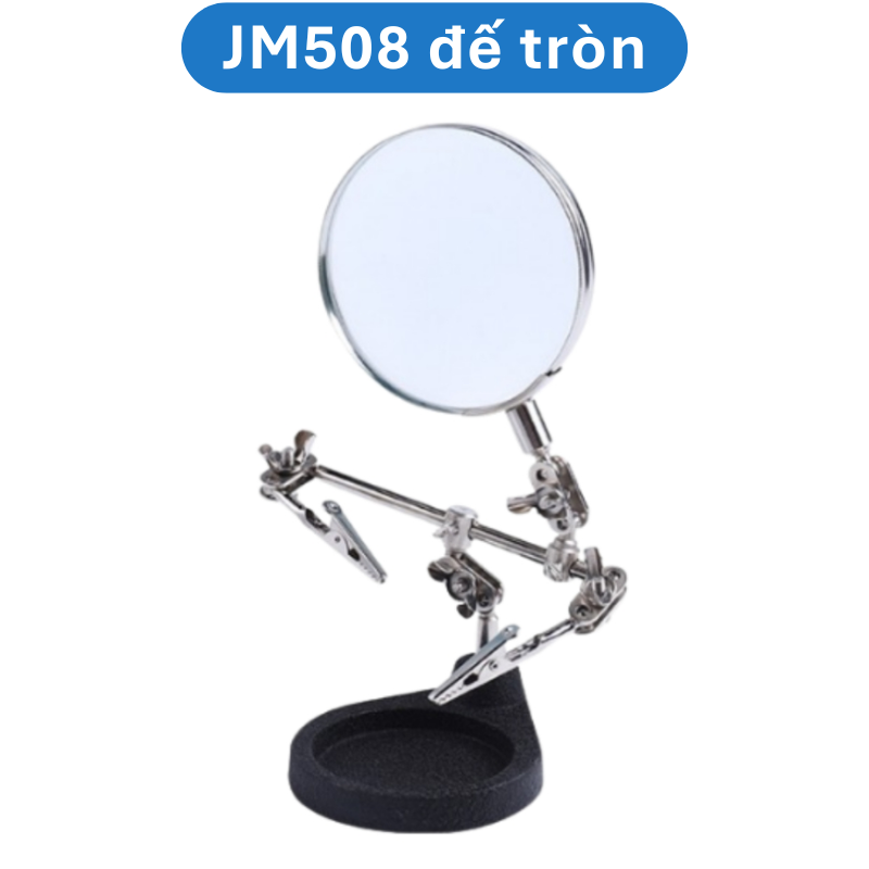 Kính lúp kẹp soi hàn mạch điện tử có đèn LED và gác mỏ hàn