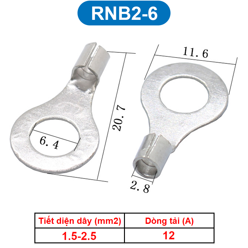 Đầu Cos tròn trần đồng thau, cốt khuyên, cốt tròn trần RNB
