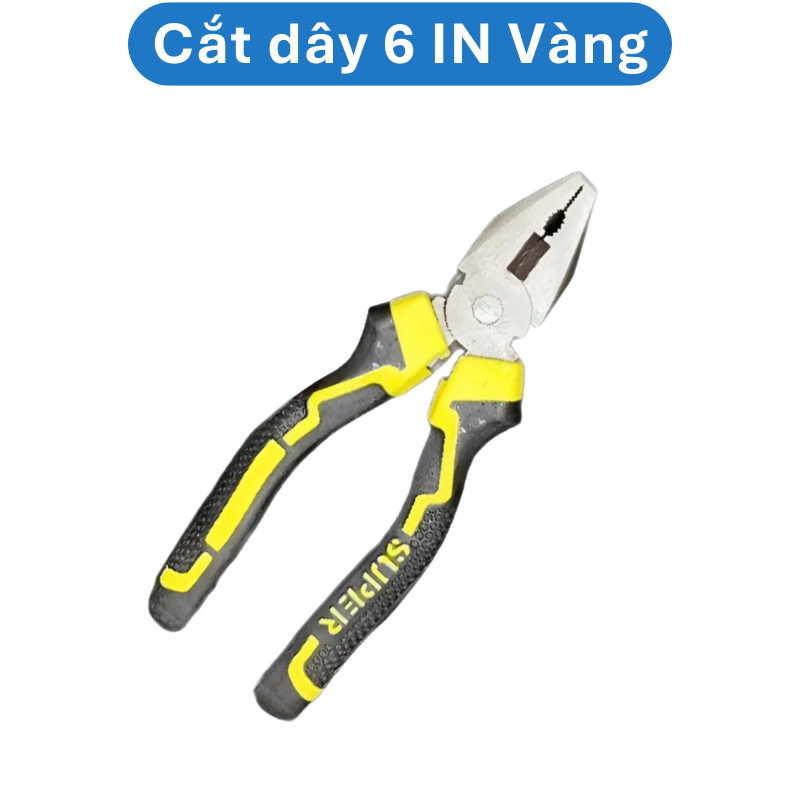 Kìm cắt dây, mũi kim, đầu bằng loại lớn SUPER đen vàng