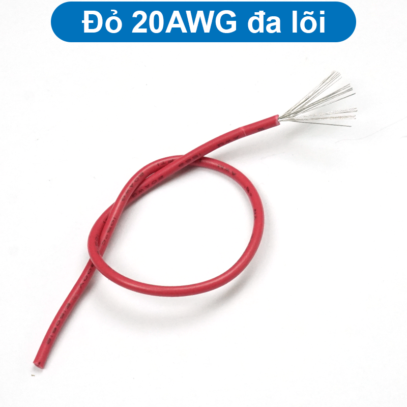 (10 mét) Dây điện PVC, 1 lõi đồng si chì, nhiều lõi mạ thiếc, 20-22AWG