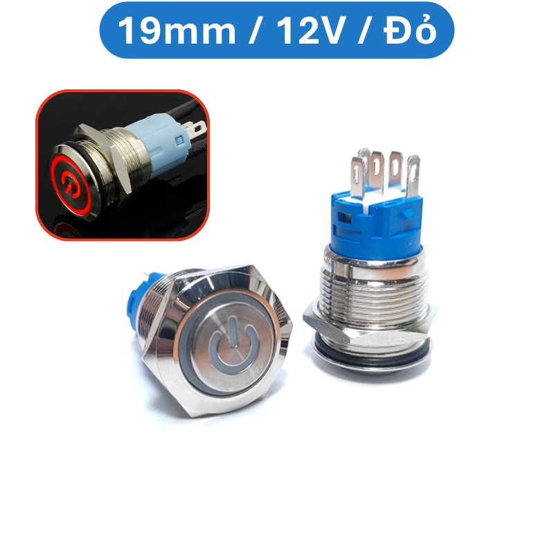 Nút nhấn chống nước đầu cao ( nhấn giữ - khoá ) lỗ khoét 12mm/16mm/19mm/22mm