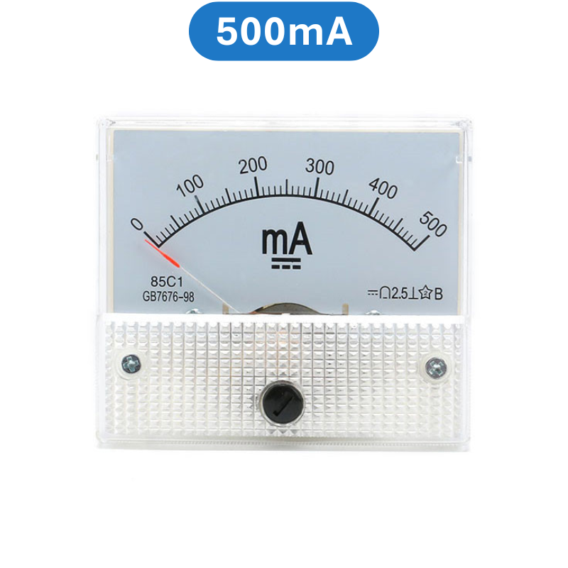 Ampe kế kim hiển thị dòng điện DC 1mA - 20A