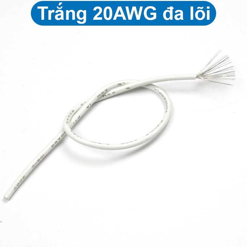 (10 mét) Dây điện PVC, 1 lõi đồng si chì, nhiều lõi mạ thiếc, 20-22AWG