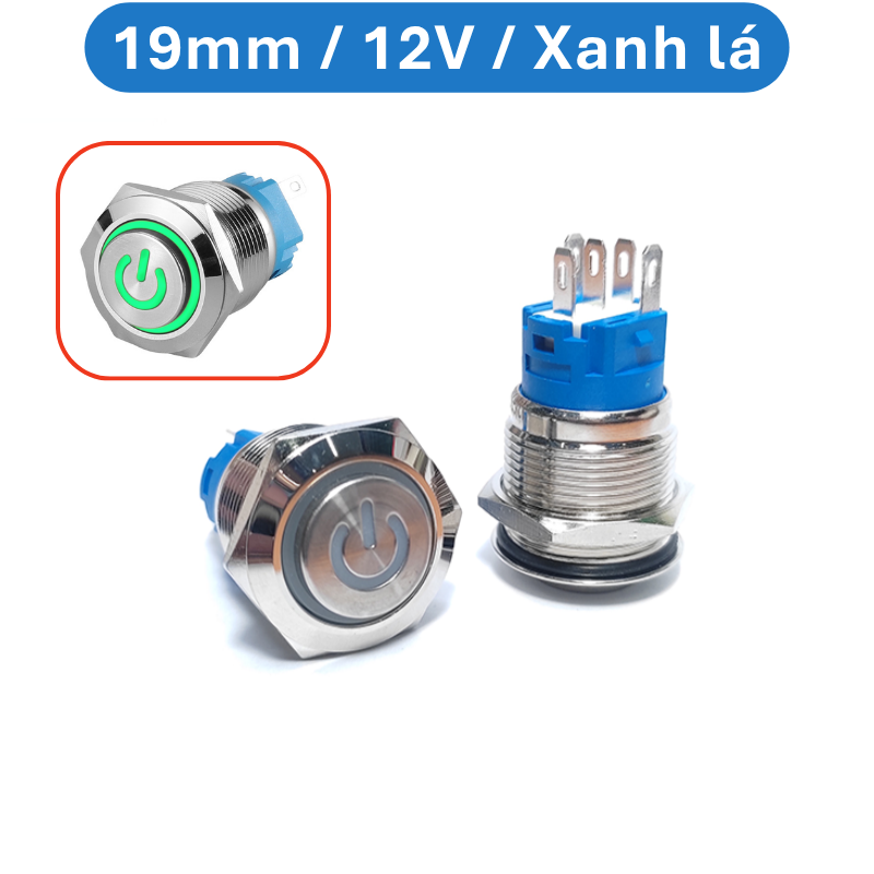 Nút nhấn chống nước đầu cao ( nhấn nhả/reset ) lỗ khoét 12mm/16mm/19mm/22mm