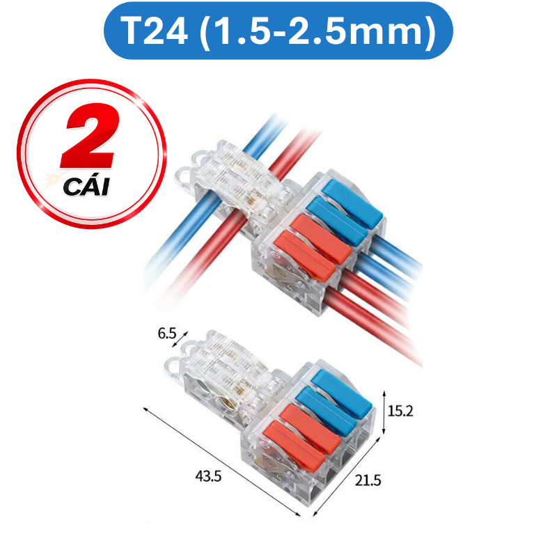 Cút nối dây điện nhanh chữ T 32A Cho dây 0.5 - 5mm2
