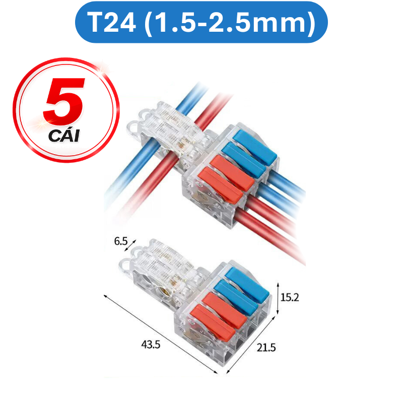 Cút nối dây điện nhanh chữ T 32A Cho dây 0.5 - 5mm2
