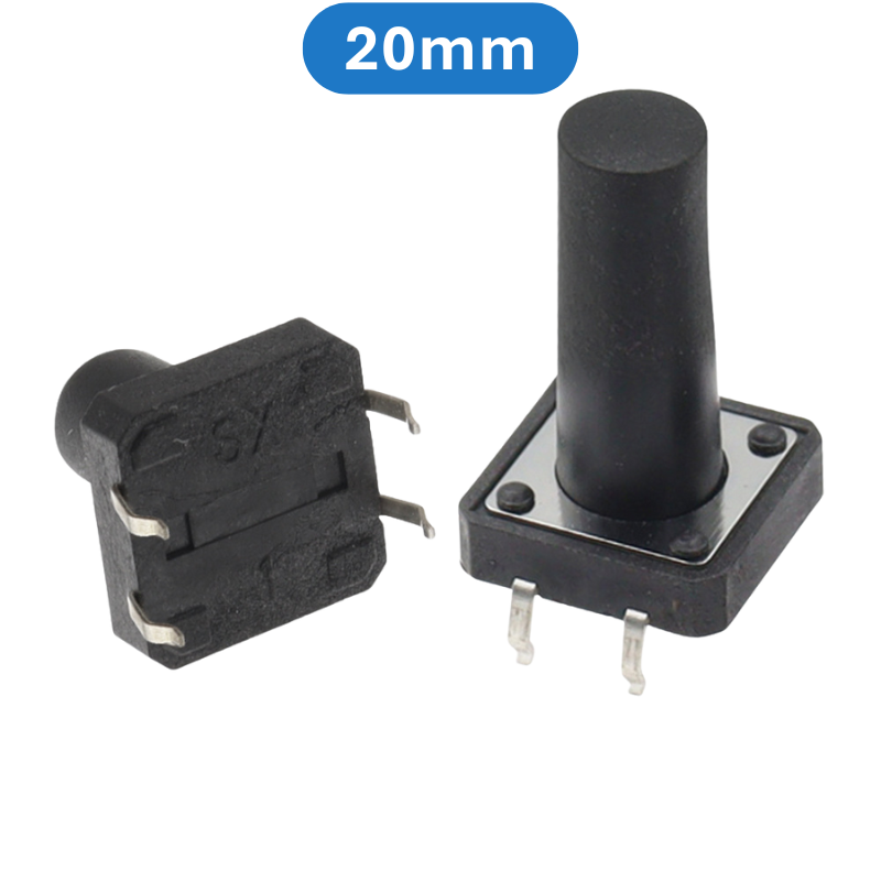 (20 Cái) Nút nhấn 12x12mm 4 chân cắm đứng cao 4.3 - 20mm