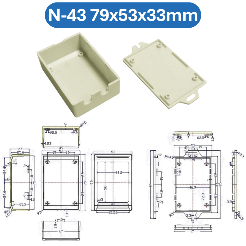 Hộp nhựa ABS, hộp đựng linh kiện, hộp nhựa kỹ thuật