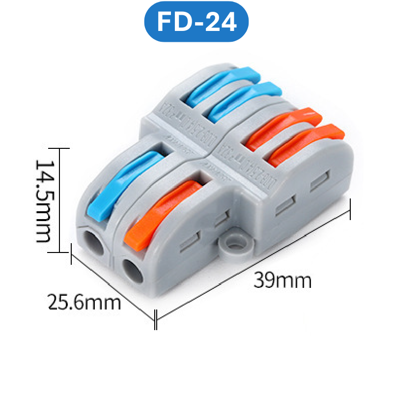 (2 Cái) Cút nối dây điện nhanh chiu nhiệt nhiều cổng FD