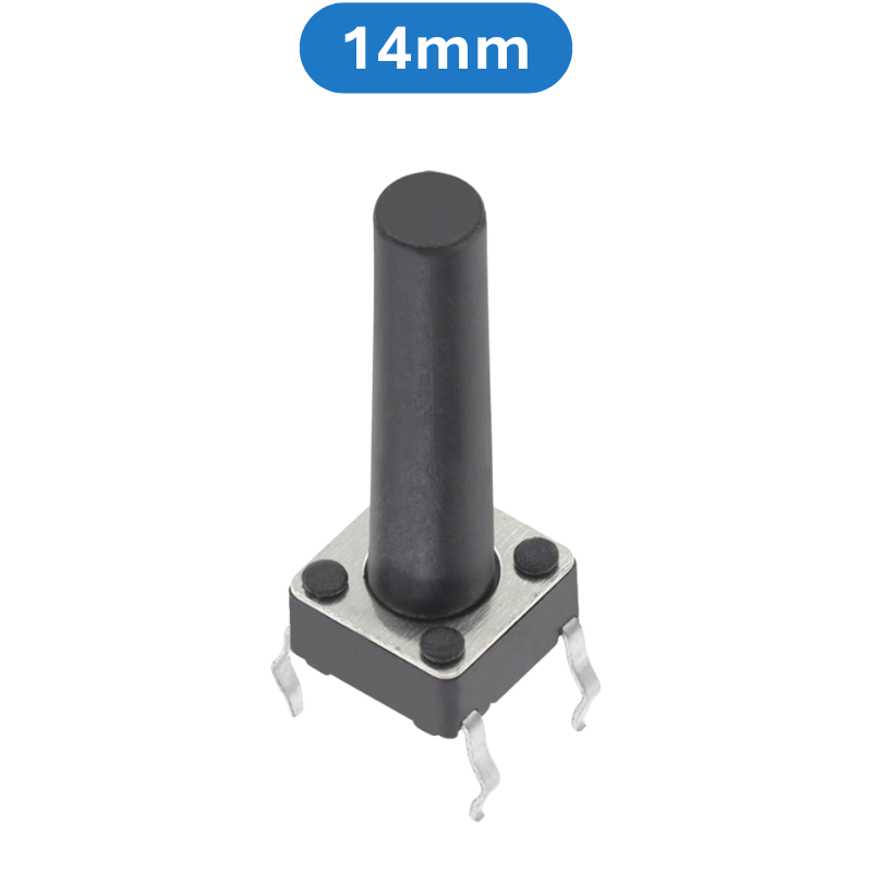 (20 Cái) Nút nhấn 6x6mm 4 chân cắm DIP cao 4.3 - 15mm