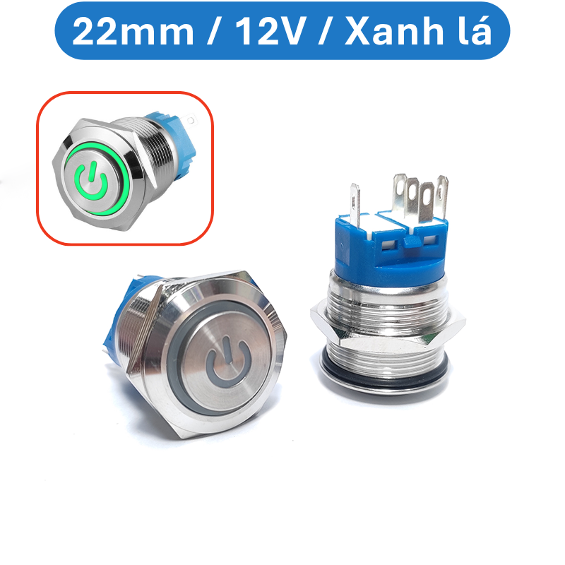 Nút nhấn chống nước đầu cao ( nhấn nhả/reset ) lỗ khoét 12mm/16mm/19mm/22mm