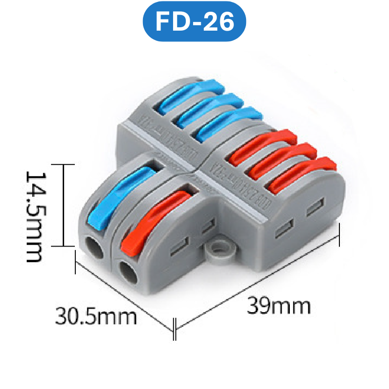 (2 Cái) Cút nối dây điện nhanh chiu nhiệt nhiều cổng FD
