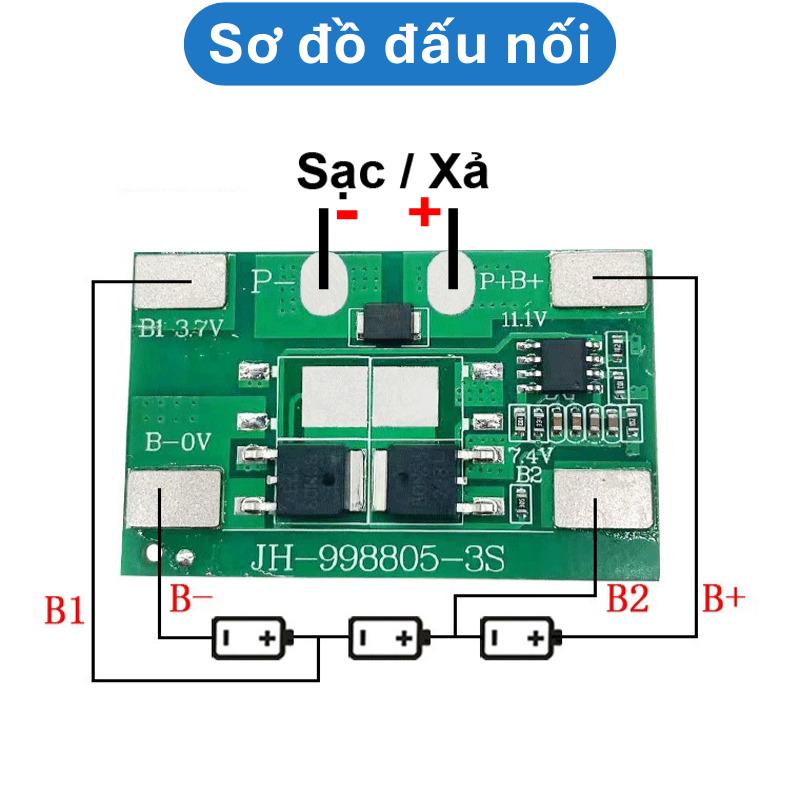 Mạch cân bằng bảo vệ pin lithium 18650 BMS 3S có/không có kẽm hàn