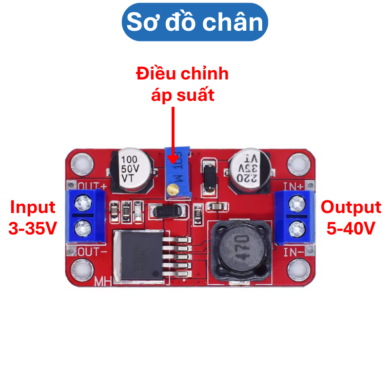 Mạch Tăng Áp DC XL6009 màu đỏ (max 4A)