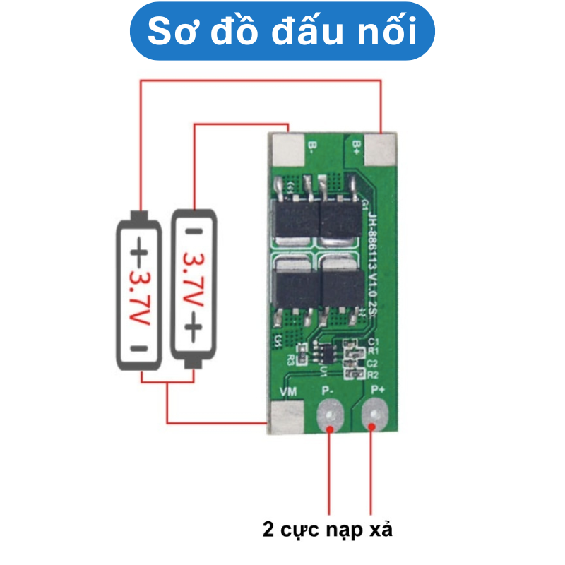 Mạch bảo vệ pin sắt LifePo4 2S 6.4V công suất lớn có sẵn kẽm hàn