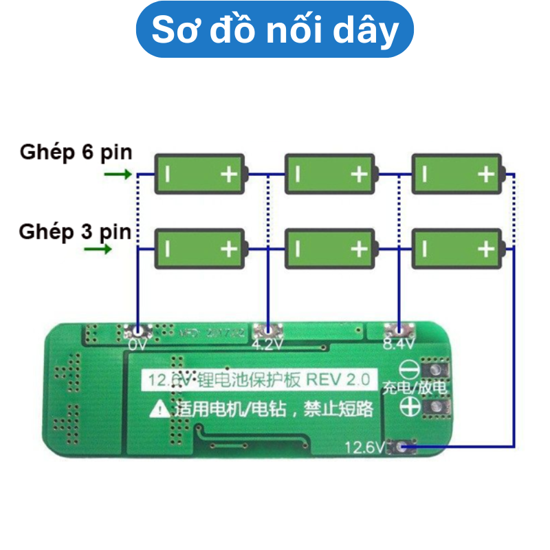 Mạch sạc cân bằng khối pin 3S ( 3 viên 18650) - dòng xả 20A