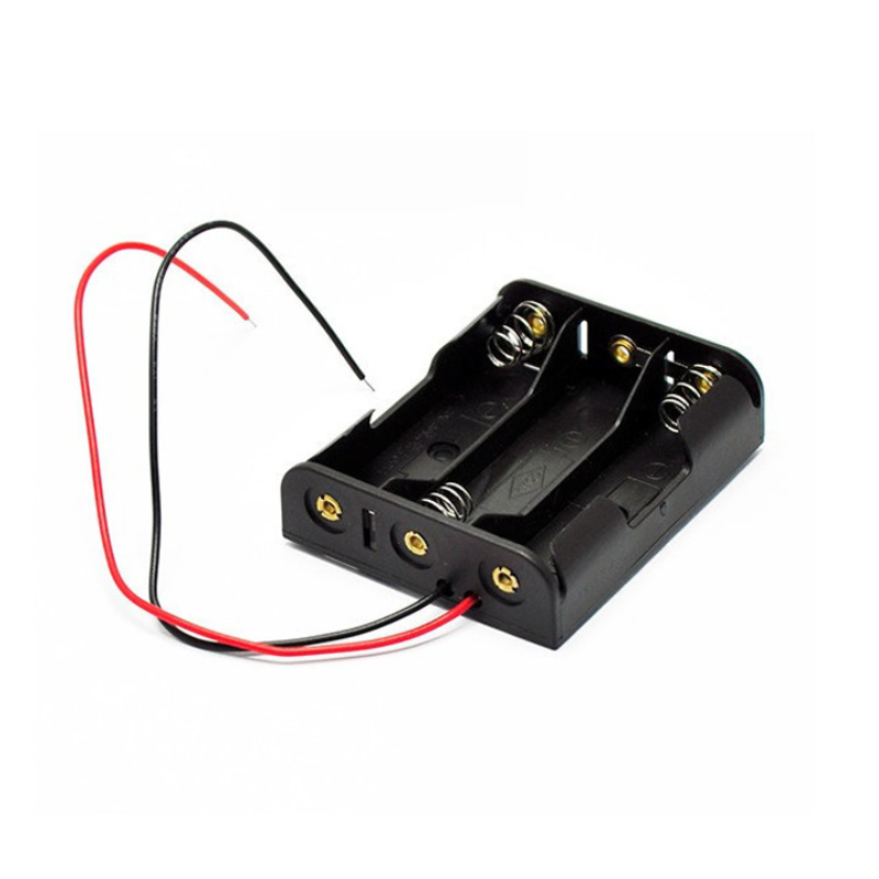 Đế pin tiểu, pin AA đầu ra dây nối tiếp, đế pin có nắp có kèm công tắc