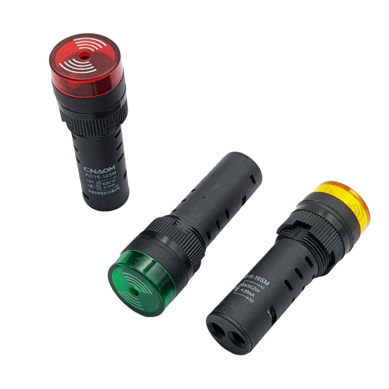 10 Stuks Zoemer AD16-16SM 220V Rood - Geluid En Licht Knipperende Alarm Zoemer