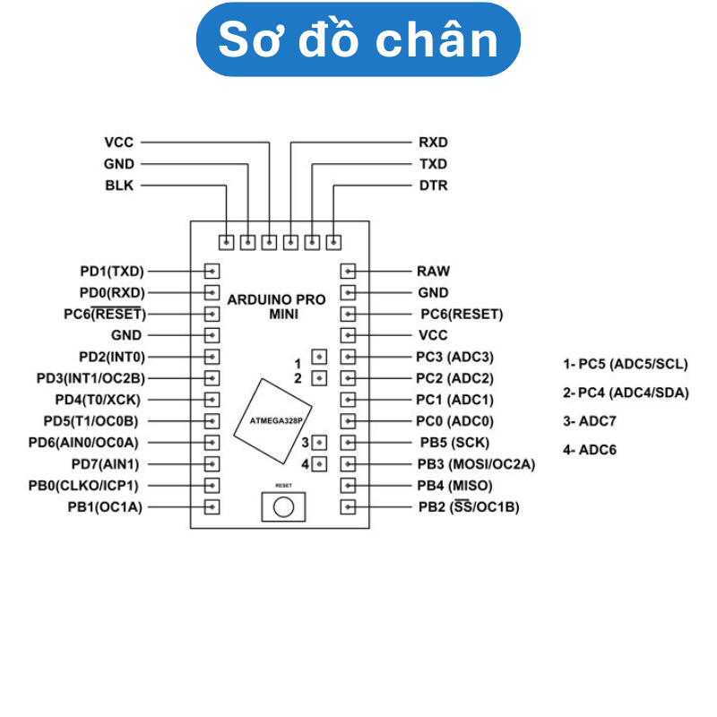[KM] Mạch Arduino Pro Mini ATMega328P