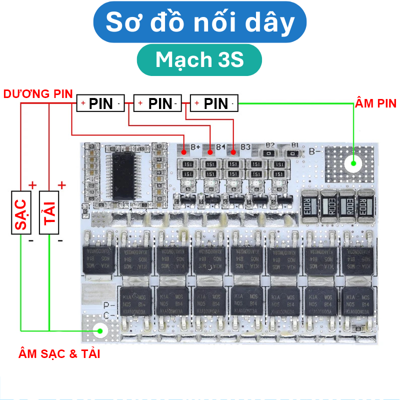 Mạch sạc bảo vệ pin lithium / pin sắt LifePo4 dùng cho khối pin 3S/4S/5S 100A