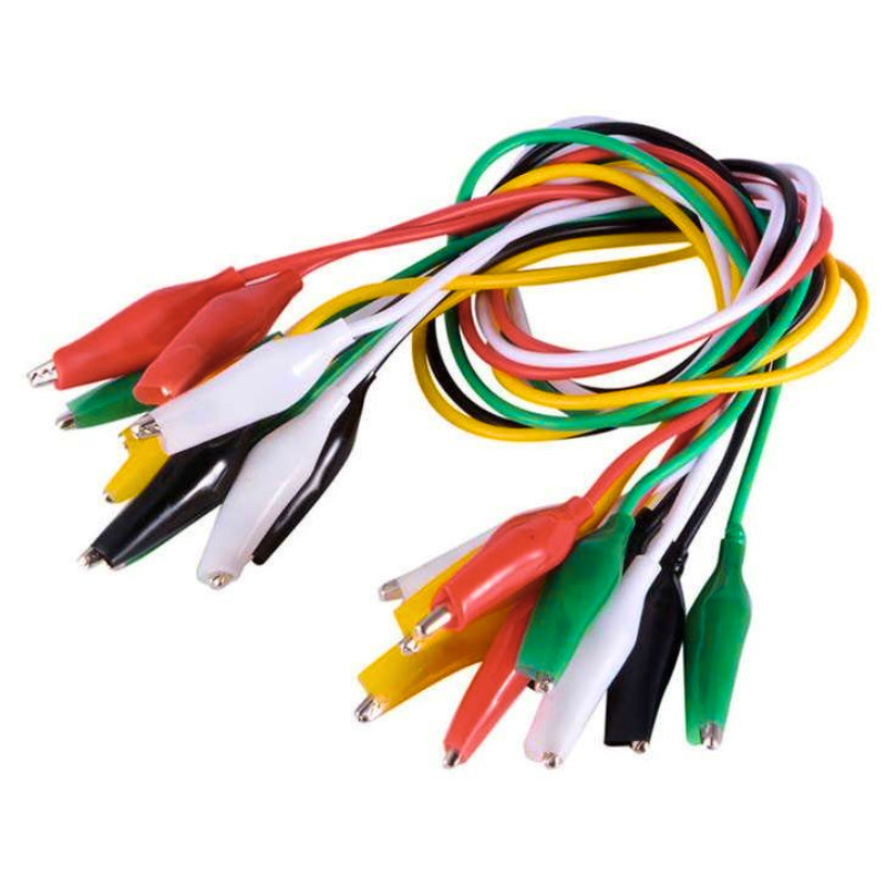 Bó 10 sợi dây kẹp cá sấu 2 đầu nhiều màu dài 50cm