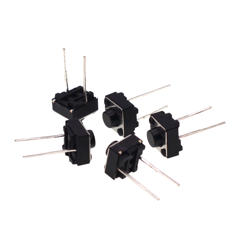 (50 Cái) Nút nhấn 6x6mm 2 chân cắm đứng cao 4.3 - 9mm