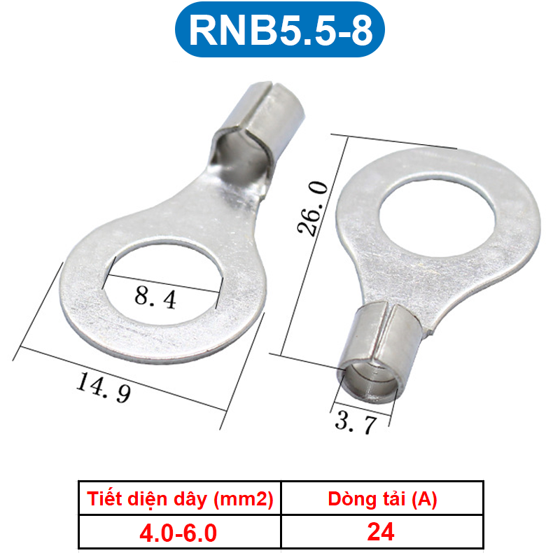 Đầu Cos tròn trần đồng thau, cốt khuyên, cốt tròn trần RNB
