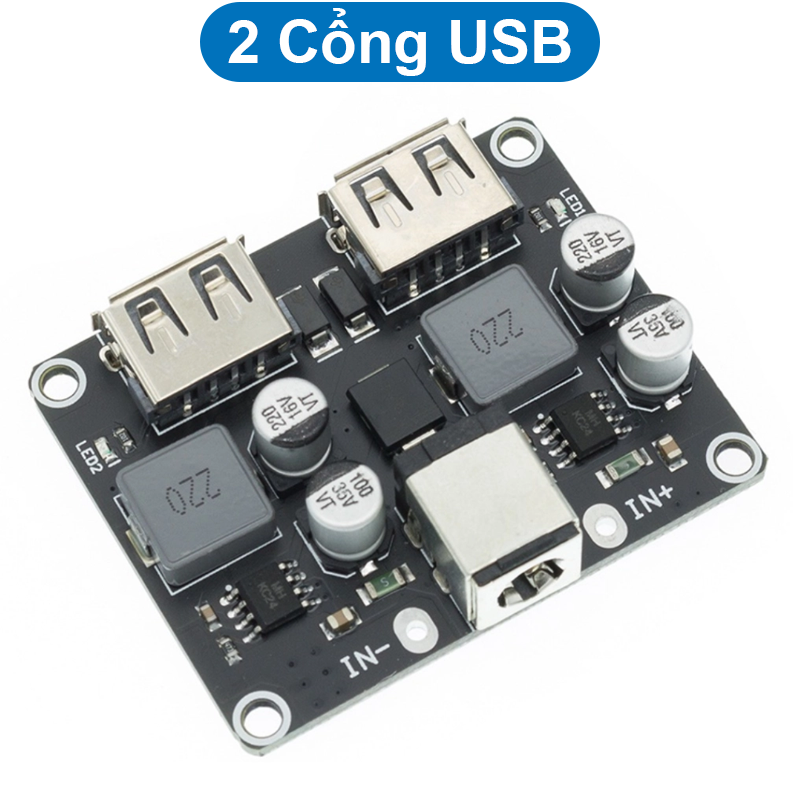 Mạch hạ áp 10-32V xuống 5V tối đa 24W chế sạc điện thoại, hỗ trợ sạc nhanh 1 - 4 cổng