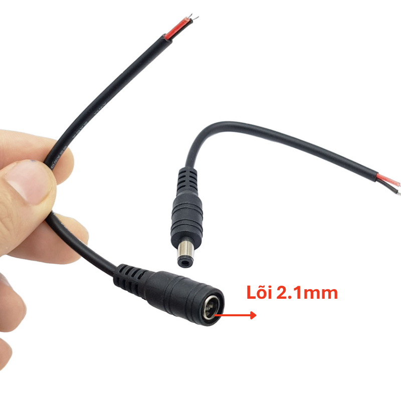 Jack nguồn dc 5.5x2.1 - Đực / Cái 20cm