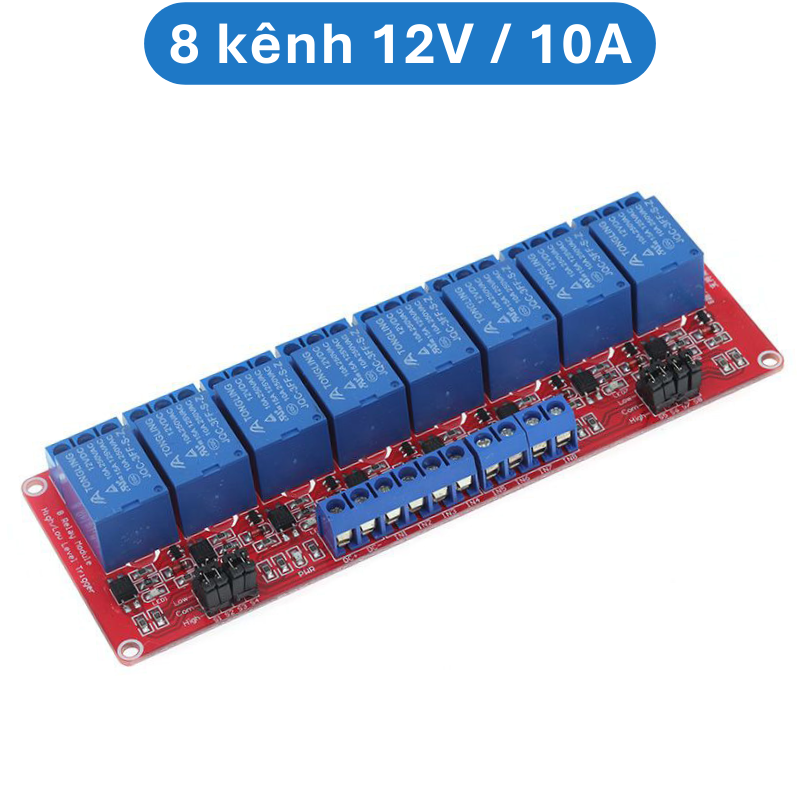Mạch relay opto cách ly 1 - 8 kênh kích ( H/L) 5V/12V/24V - 10A/30A