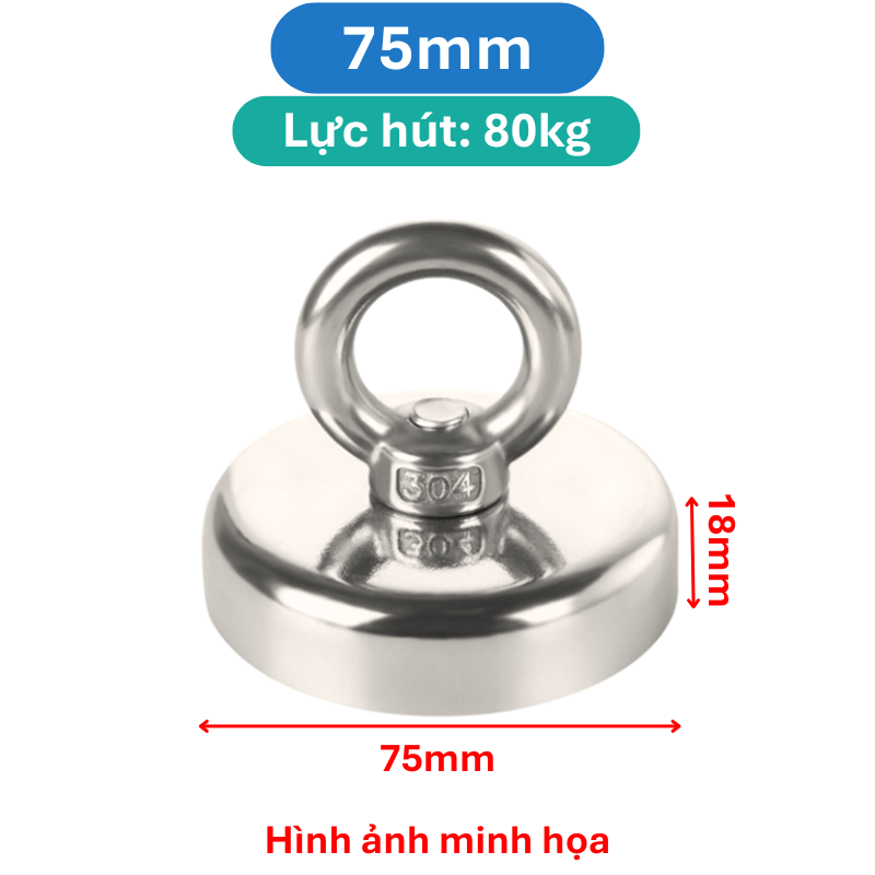 Nam châm cứu hộ siêu hút, Nam châm móc tròn