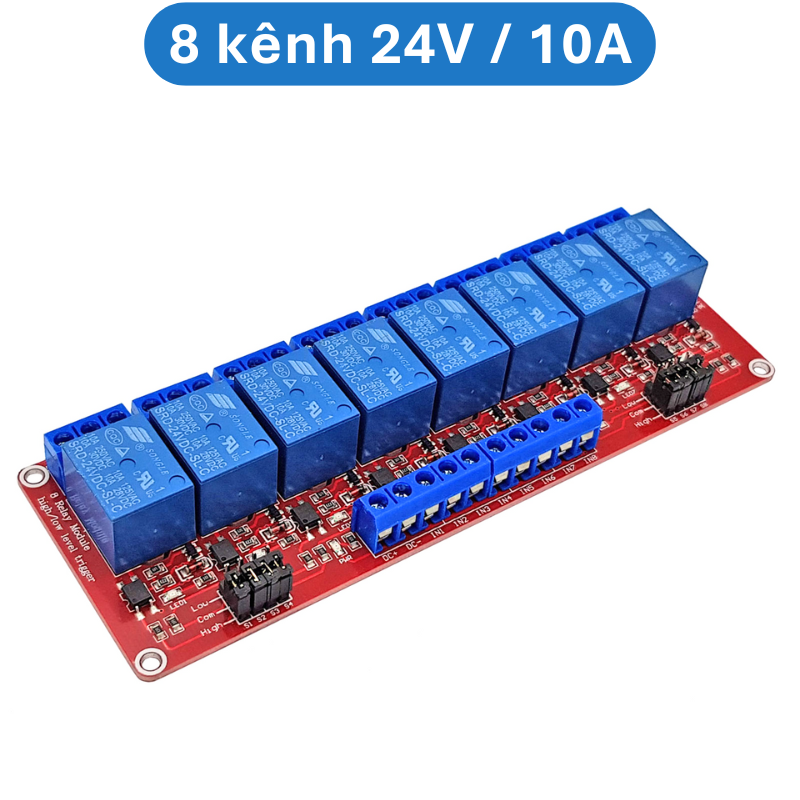 Mạch relay opto cách ly 1 - 8 kênh kích ( H/L) 5V/12V/24V - 10A/30A