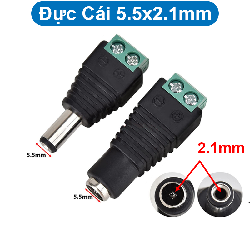 Jack nối nguồn DC 1A vặn vít