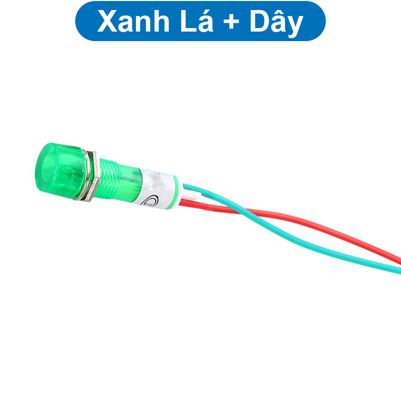 (2 cái) Đèn báo XD10 - 3 lỗ khoét 10mm điện áp 12V, 24V, 220VAC, 380VAC