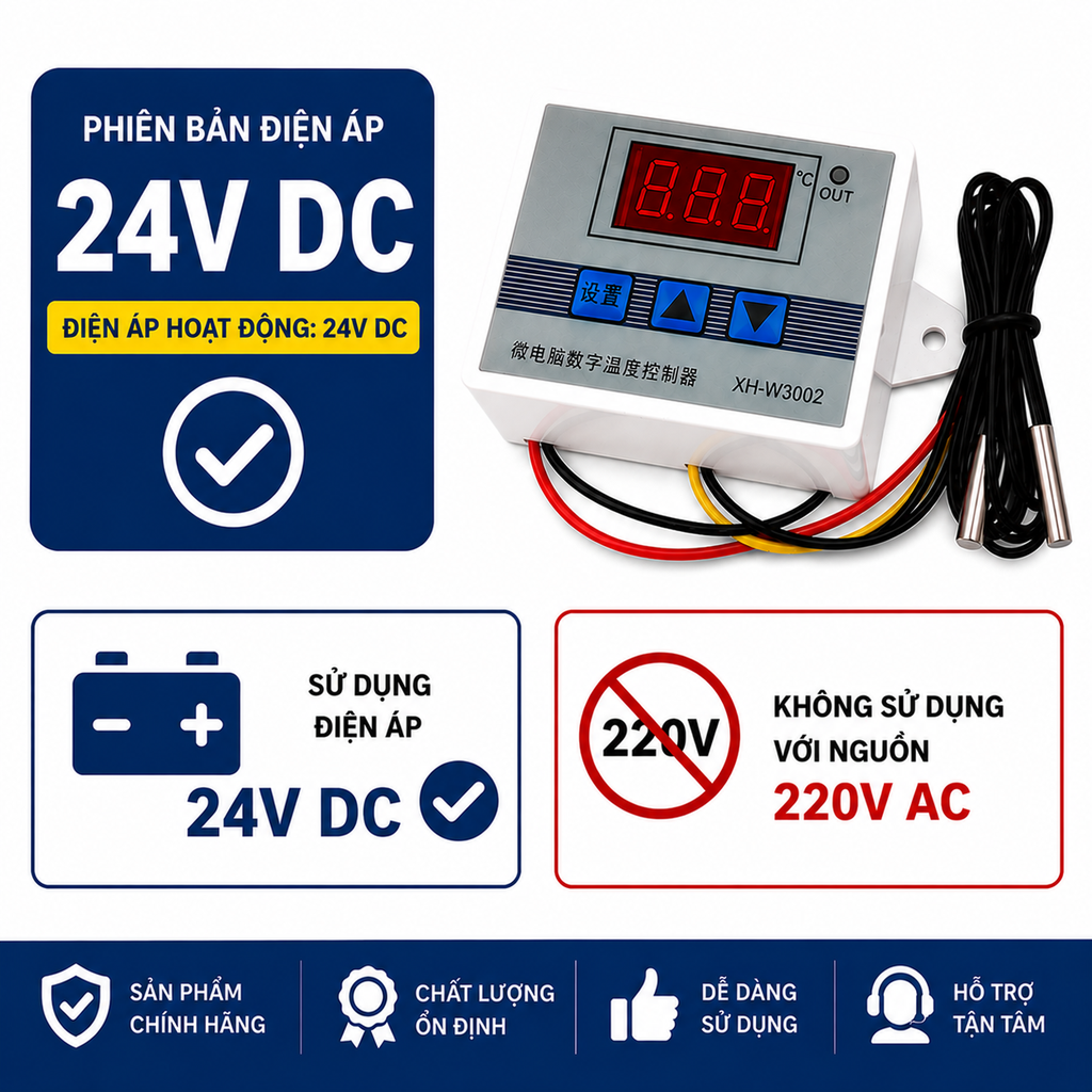 Bộ nhiệt độ, làm máy ấp trứng XH - W3002 - 12V/24V/220V