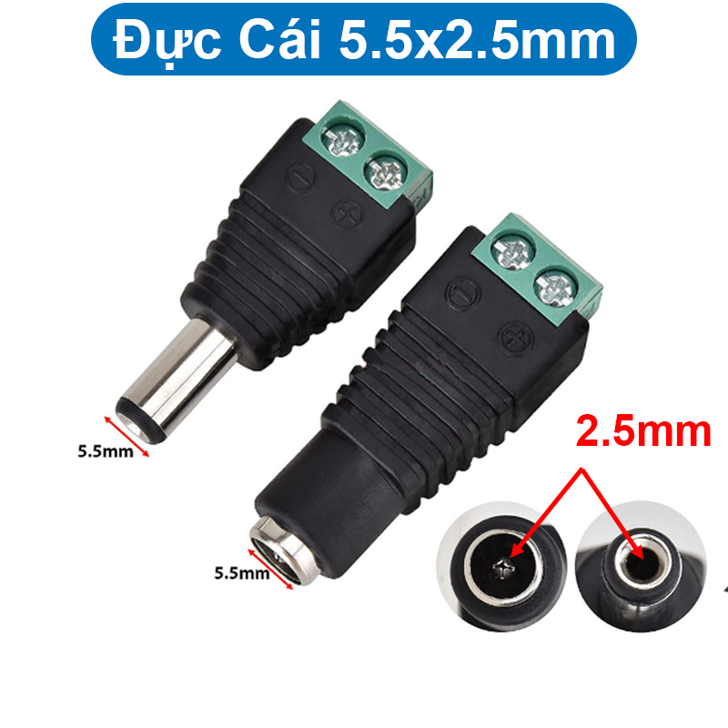 Jack nối nguồn DC 1A vặn vít