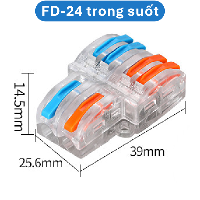 (2 Cái) Cút nối dây điện nhanh chiu nhiệt nhiều cổng FD