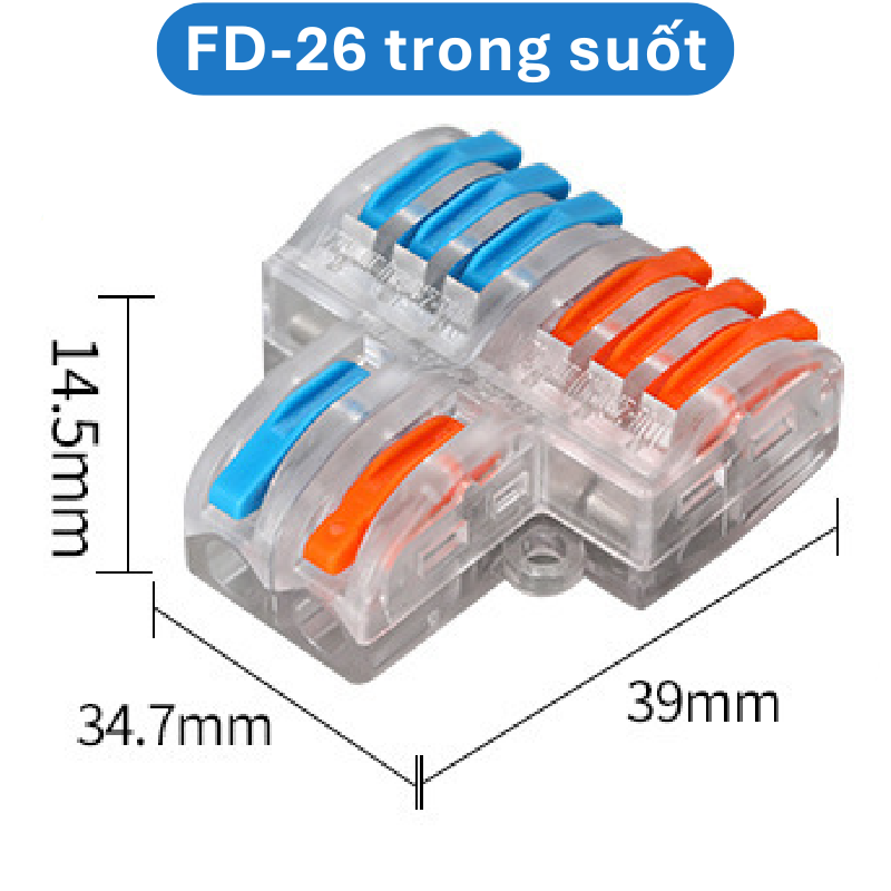 (2 Cái) Cút nối dây điện nhanh chiu nhiệt nhiều cổng FD